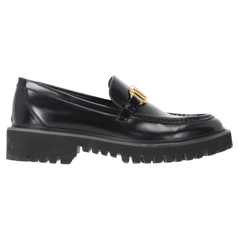 Valentino Garavani VLogo Signature Loafers in Black Calf Leather